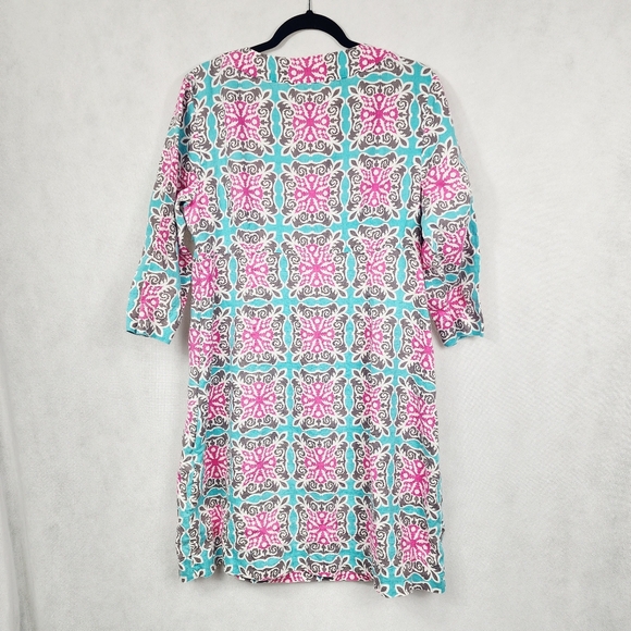 Boden 100% Linen Geometric Print Dress - Picture 5 of 5